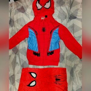 Spiderman full zip hoodie with neck gaiter (mask)